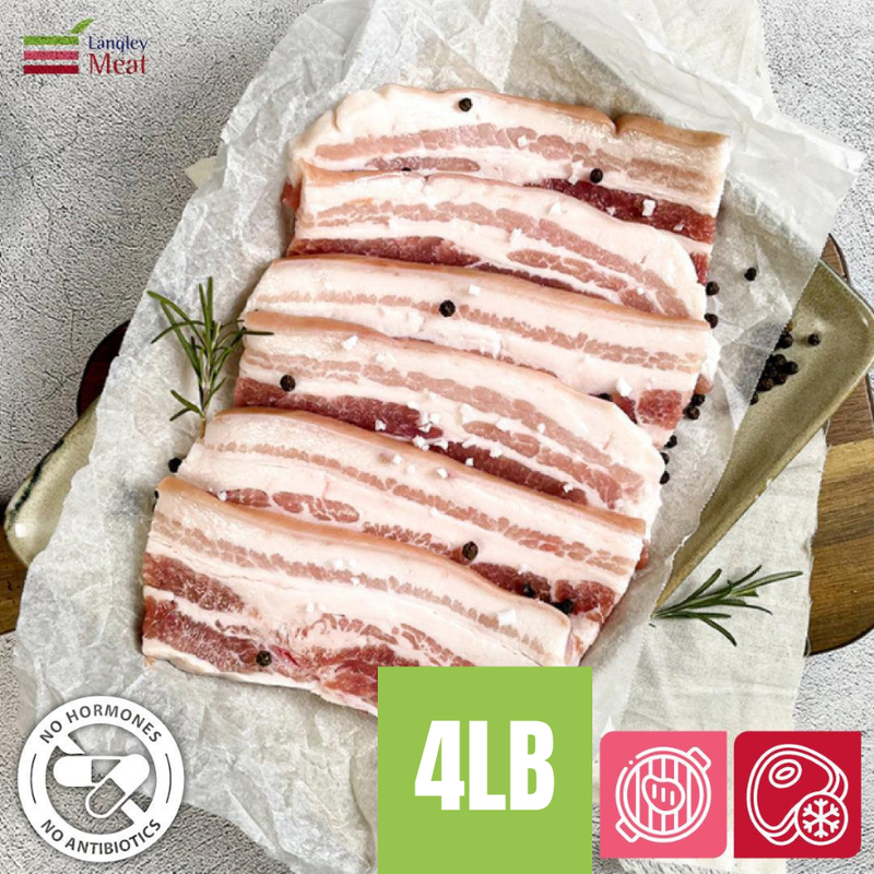 <tc>Langley Meat • Antibiotic-free pork belly - 2LB for grilling (frozen) [NO margin cost sale]</tc>