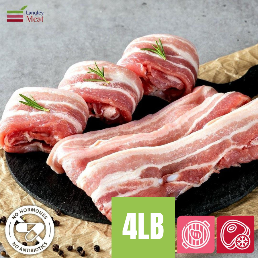 <tc>Langley Meat • Antibiotic-free pork belly - 4LB for grilling (frozen) </tc>