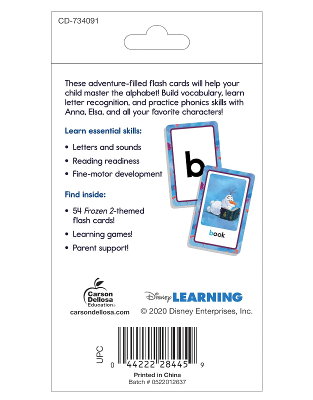 써리 EBS BOOK • Disney Frozen 2. Alphabet 54 Flash Cards 4+
