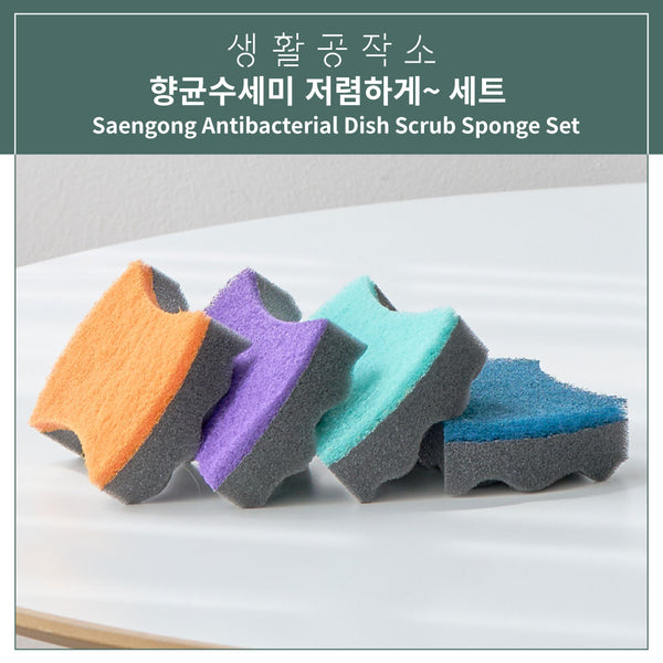 <tc>Saengong • Antibacterial Dish Scrub Sponge 3 Sets + Free Gift</tc>
