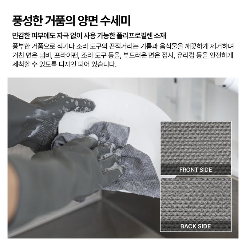 <tc>Saengong • Disposable Dish Scrubber Set - 2Rolls (grey)⁠ </tc>