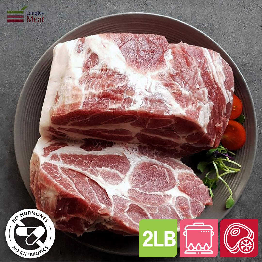 Langley Meat · 랭리정육점┃100% Hormone Free : Pork Shoulder for Boil (Frozen) • 무항생제 목살 - 수육용 2LB (냉동) - GANDAGO | 간다고